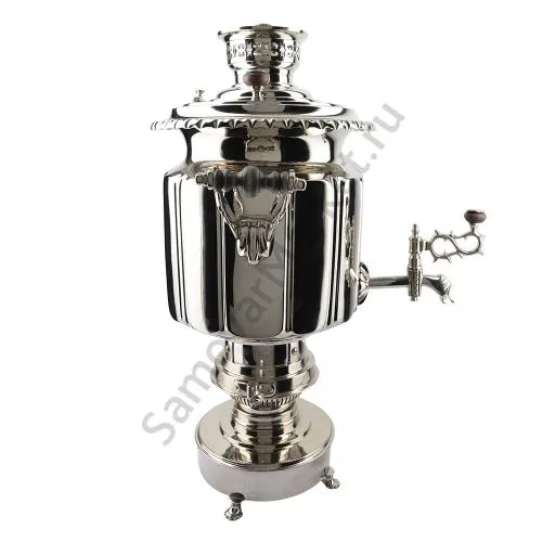 Биосамовар антикварный жаровой на спирте 9 литров формы «Фонарь» Б.Г. Тейле, серебристый