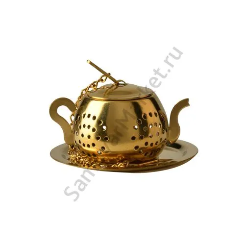 Заварочное ситечко «Чайник», золотое