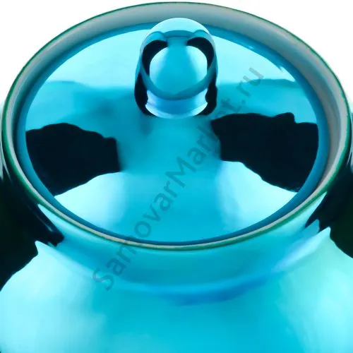 Сахарница фарфоровая с бирюзовым напылением 