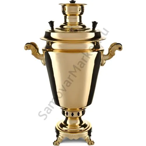 Самовар на дровах 7 литров формы «Рюмка», золотой, категория «Дачный»