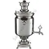 Самовар антикварный на дровах 5 литров формы «Банка» Баташева с медалями, серебристый
