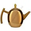 Чайник заварочный 1 литр овальный, нержавеющая сталь, золотой