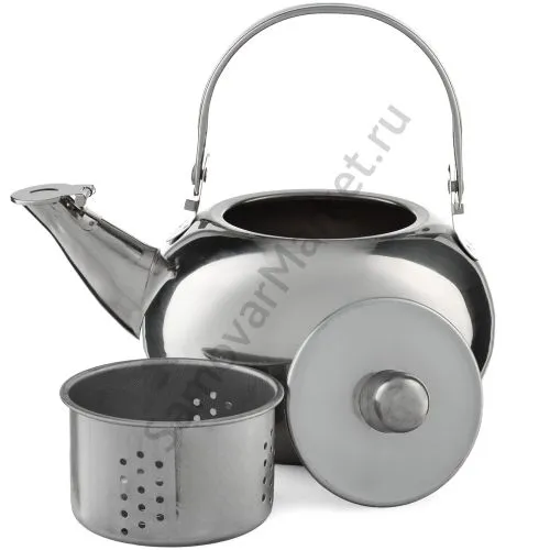 Чайник заварочный 0,8 литра круглый, нержавеющая сталь