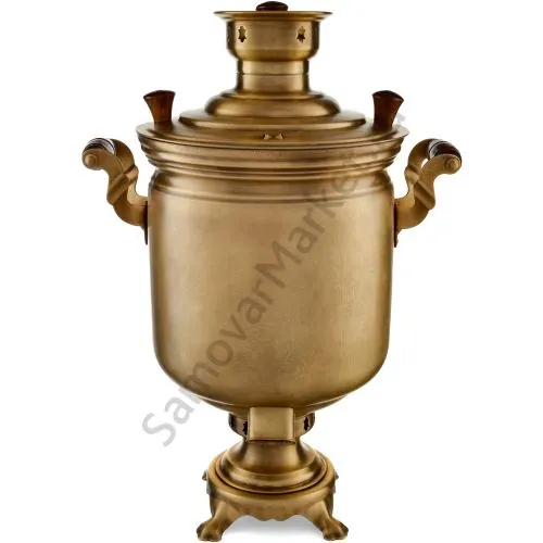 Самовар комбинированный на 7 литров формы «Банка», травление по латуни, категория «Эксклюзив» 