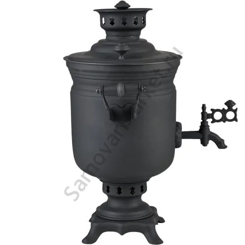 Самовар на дровах 2,8 литра формы «Банка», категория «Эксклюзив», «Графит»