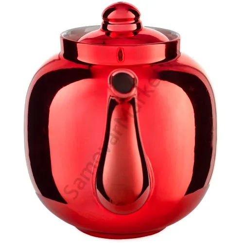 Чайник большой заварочный фарфоровый для самовара с красным напылением 