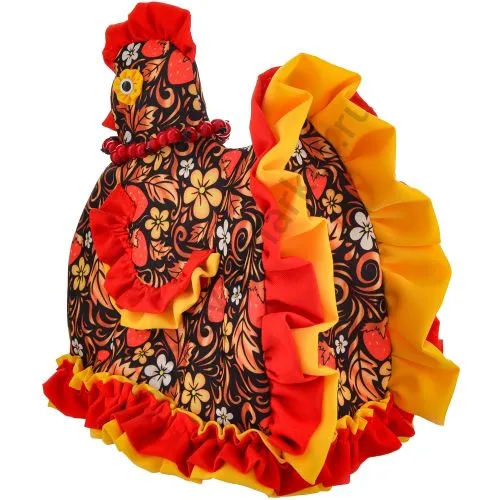 Грелка на заварочный чайник «Курочка с бусами»