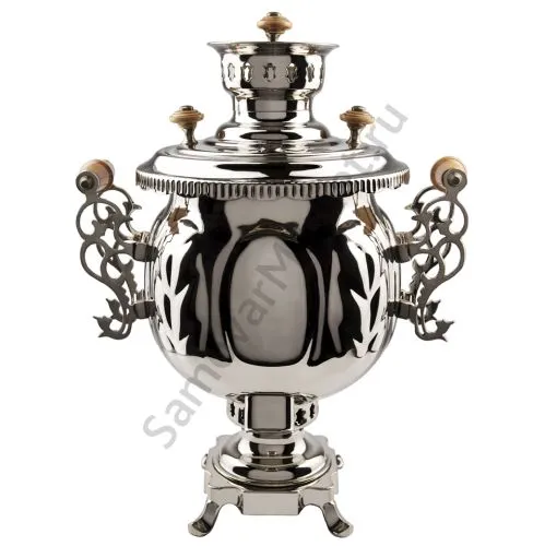 Самовар комбинированный 4,5 литра формы «Шар», серебристый