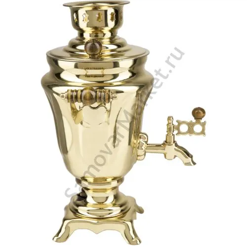 Самовар электрический 1,5 литра формы «Тюльпан», золотой, категория «Стандарт»