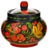 Сахарница с художественной росписью «Хохлома с ягодами в зелени» 