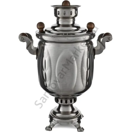 Самовар на дровах 5 литров формы «Банка с листьями», категория «Дачный»