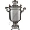 Самовар на дровах 5 литров формы «Банка с вибронакаткой», серебристый, категория «Дачный»