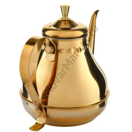 Чайник заварочный 1 литр фигурный, золотистый