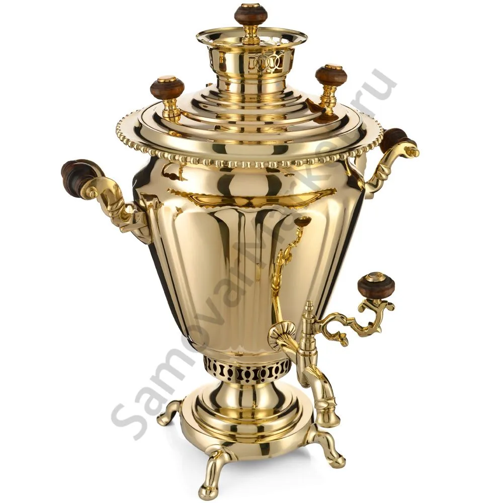 Самовар антикварный на дровах 3,5 литра формы «Рюмка» Н.А. Воронцова, золотой Самовар антикварный на дровах 3,5 литра формы «Рюмка» Н.А. Воронцова, золотой