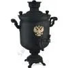 Самовар комбинированный 7 литров формы «Банка с гербом РФ», категория «Эксклюзив», «Графит»