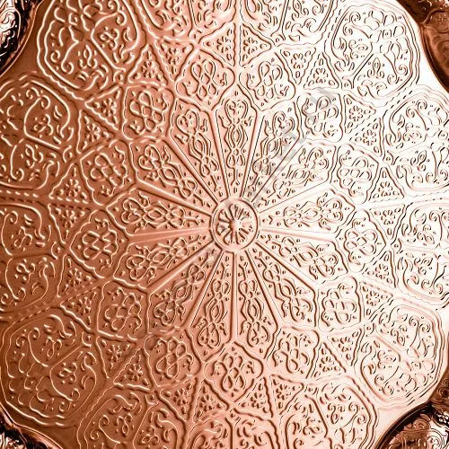 Поднос для самовара круглый, цвета «Тёмная медь», рельефный