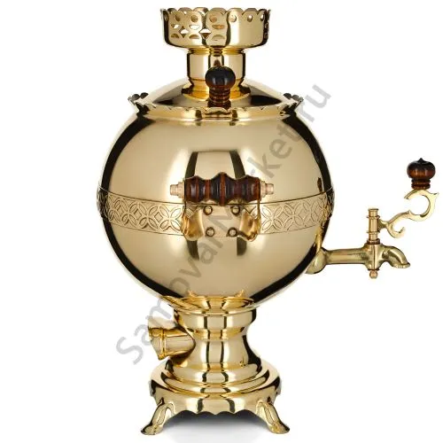 Самовар электрический 3 литра формы «Шар», золотой, категория «Стандарт»