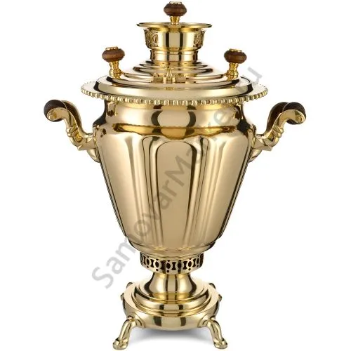 Самовар антикварный на дровах 3,5 литра формы «Рюмка» Н.А. Воронцова, золотой 