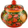 Сахарница с художественной росписью «Клубника в зелёни №2 на зелёном» 