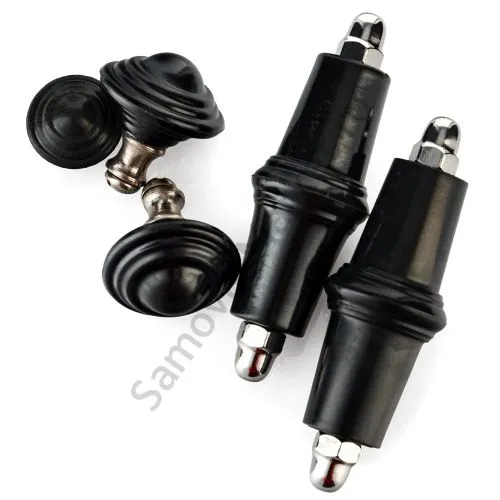 Комплект фурнитуры для электрического самовара (ручки,на крышку и краник), карболит чёрный