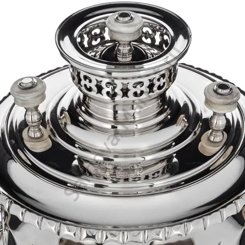 Биосамовар антикварный жаровой на спирте 7 литра формы «Фонарь» Б.Г. Тейле, серебристый 