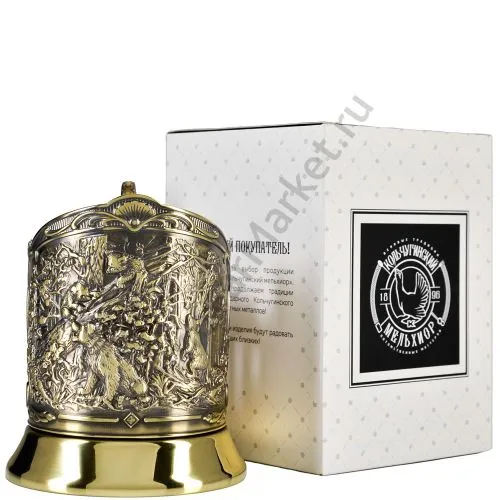 Подстаканник латунный «Мишки в лесу»