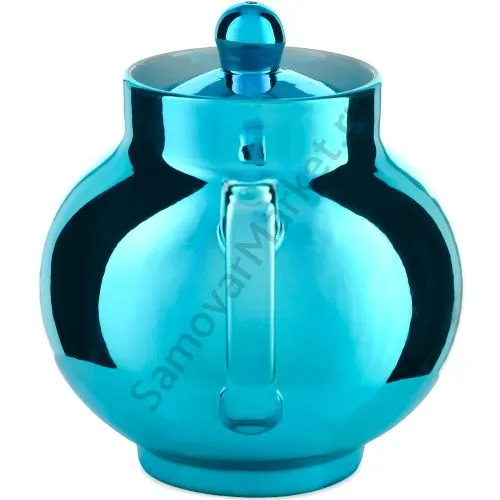 Чайник заварочный фарфоровый для самовара с бирюзовым напылением 