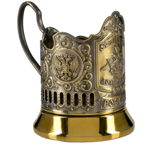 Подстаканник латунный «Отечество, Долг, Честь»