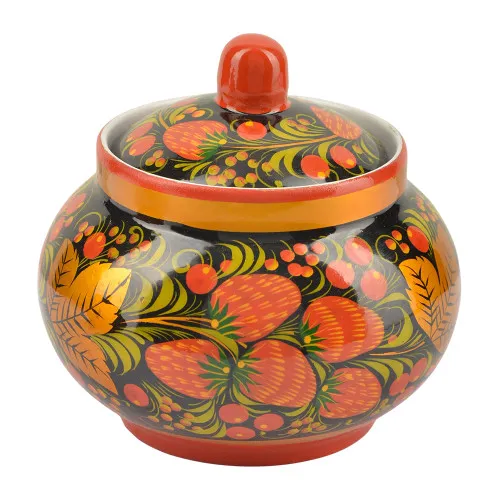 Сахарница с художественной росписью «Клубника в зелени №2» 