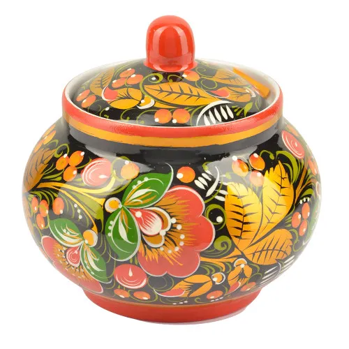 Сахарница с художественной росписью «Аленький цветочек» 