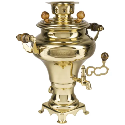 Самовар электрический 1,5 литра формы «Груша», золотой, категория «Стандарт»