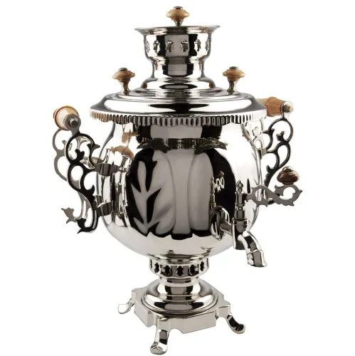 Самовар комбинированный 4,5 литра формы «Шар», серебристый