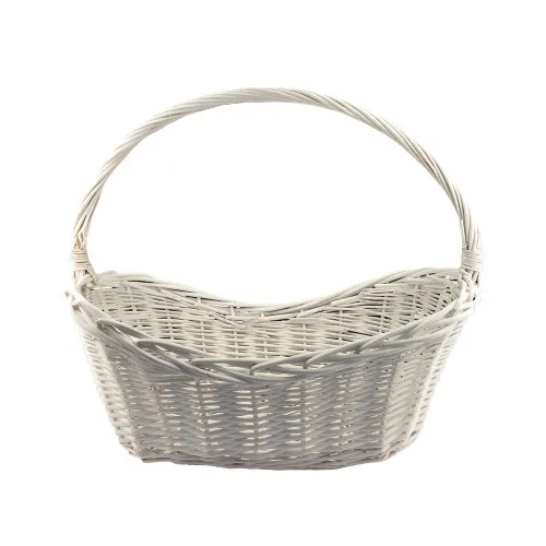 Корзина белая овальная, длина 52 см