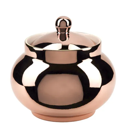 Сахарница фарфоровая с напылением под «Медь»