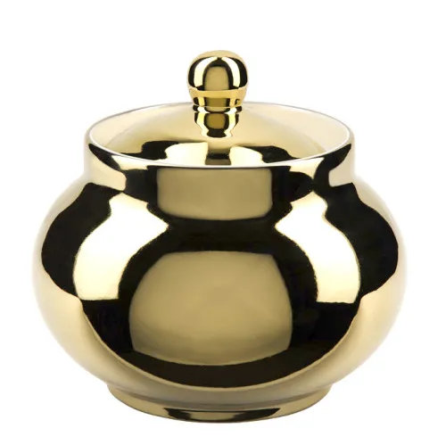 Сахарница фарфоровая с напылением под «Золото»