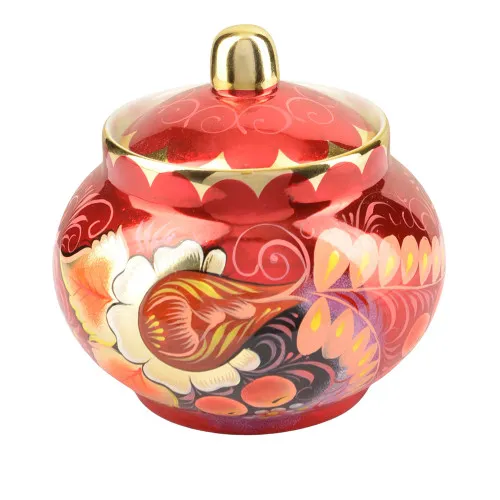 Сахарница с художественной росписью «Феникс на красном» 