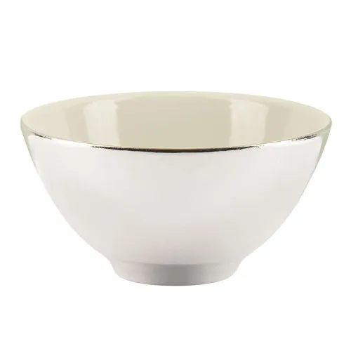 Пиала, капельник для самовара фарфоровый малый с напылением под «Серебро» 