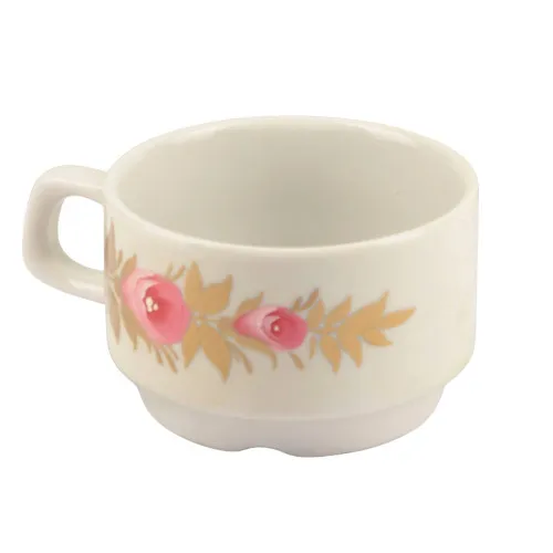 Чашка малая с художественной росписью «Красные цветы на белом»