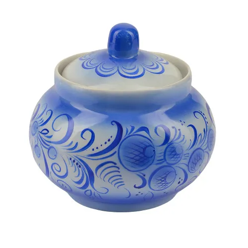 Гжель-цветы сахарница