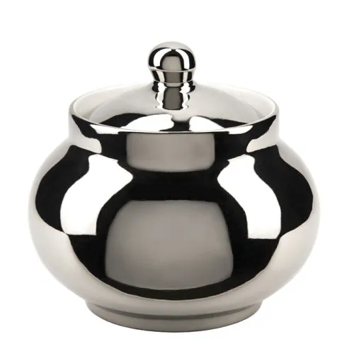 Сахарница фарфоровая с напылением под «Серебро»