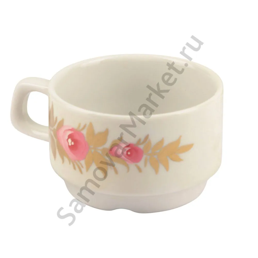 Чашка малая с художественной росписью «Красные цветы на белом» Чашка малая с художественной росписью «Красные цветы на белом»