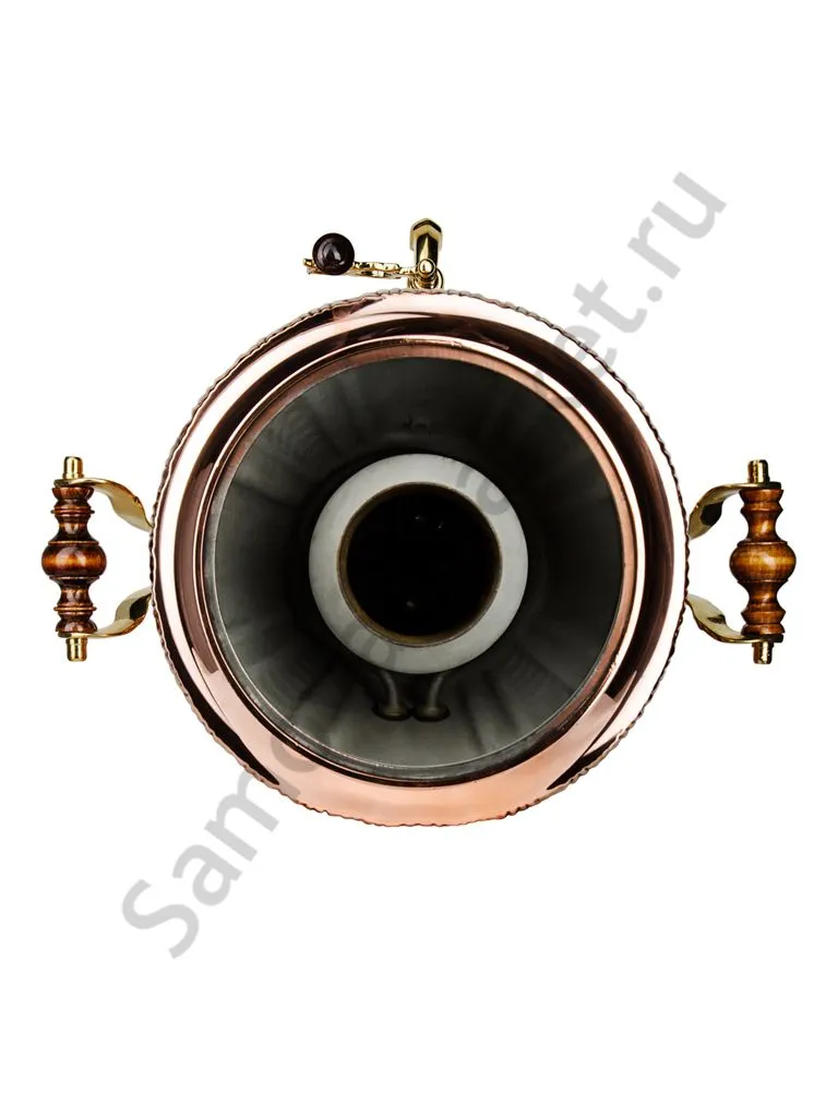 Самовар комбинированный 7 литров формы «Рюмка гранная», золотой, категория «Люкс»