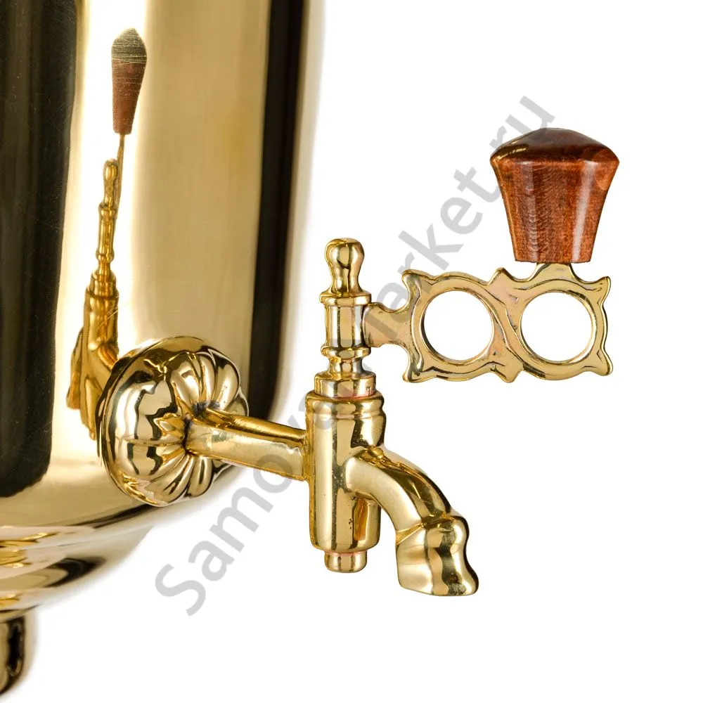 Самовар на дровах 7 литров формы «Банка», золотой, категория «Люкс»