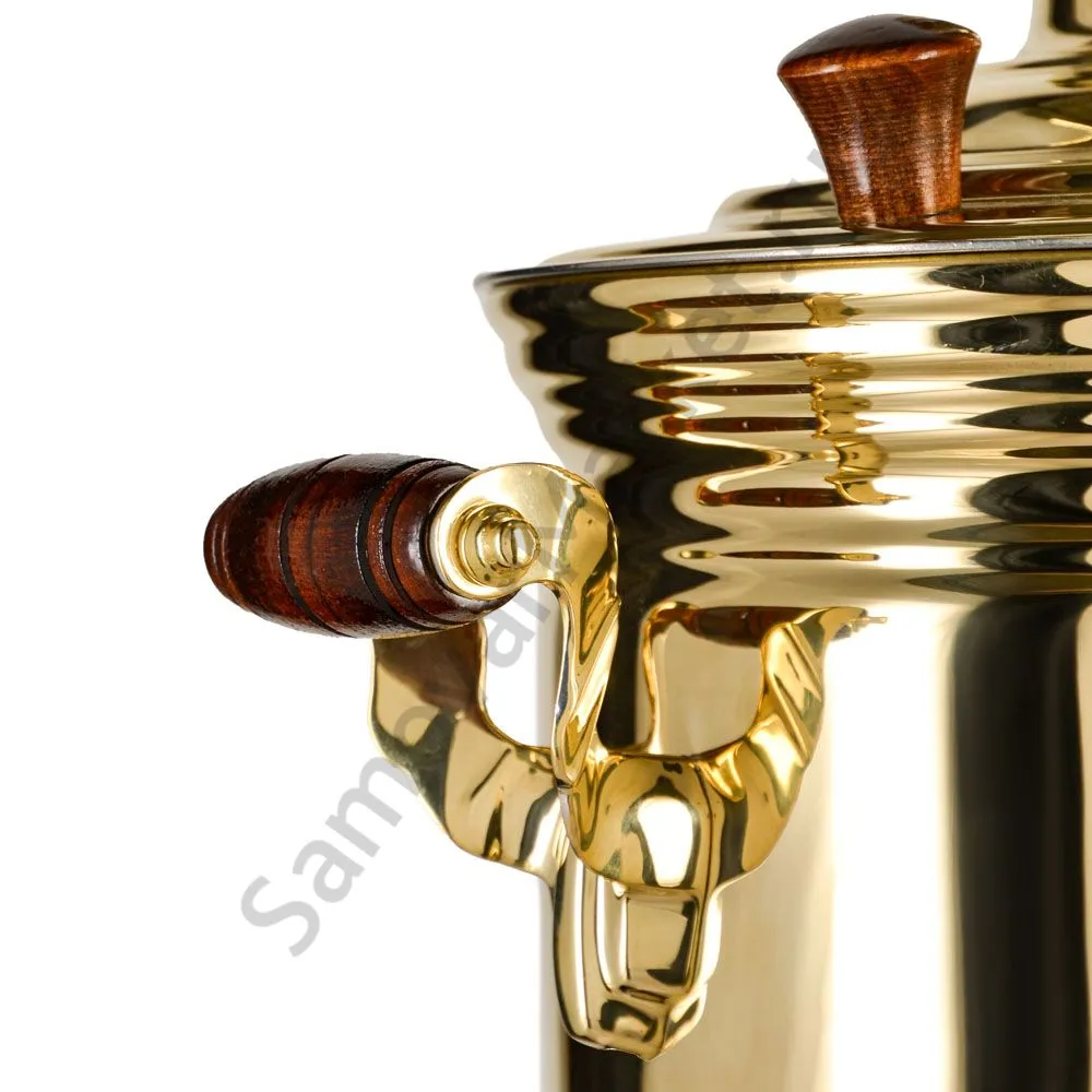 Самовар на дровах 7 литров формы «Банка», золотой, категория «Люкс»