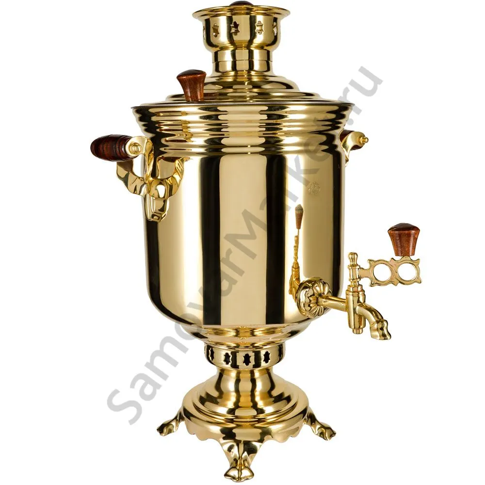 Самовар на дровах 7 литров формы «Банка», золотой, категория «Люкс» Самовар на дровах 7 литров формы «Банка», золотой, категория «Люкс»