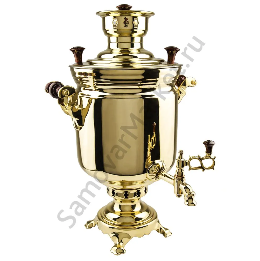 Самовар комбинированный 5 литров формы «Банка», золотой, категория «Люкс» Самовар комбинированный 5 литров формы «Банка», золотой, категория «Люкс»