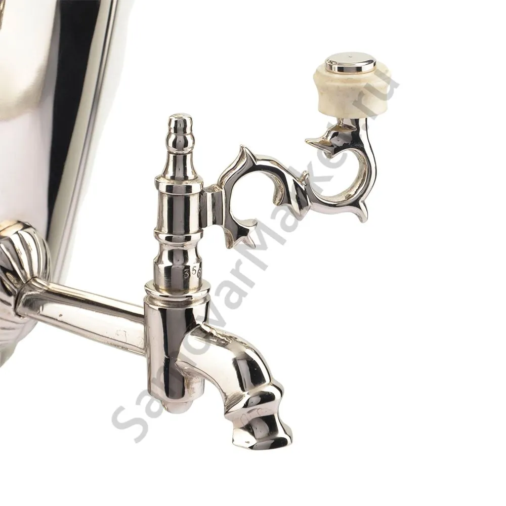 Самовар антикварный на дровах 3 литра формы «Рюмка гранная» ТПЗ, серебристый