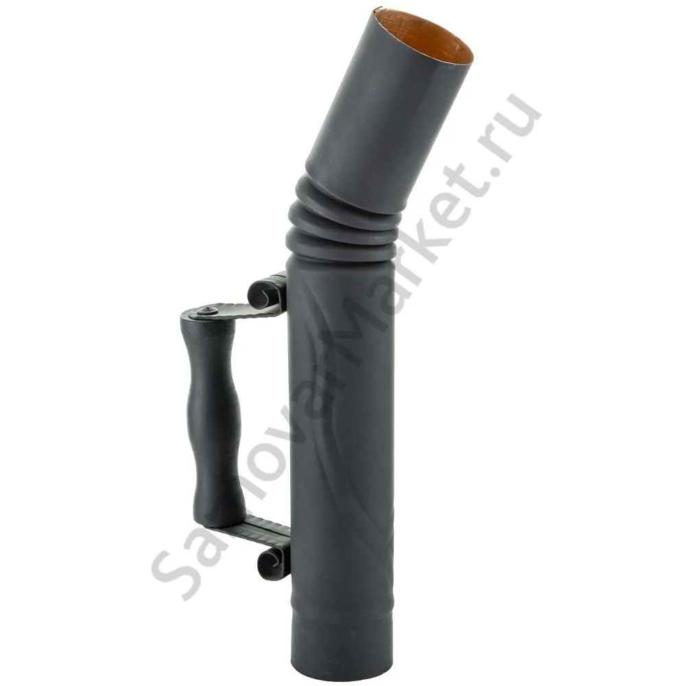 Труба для самовара патинированная диаметром 51 мм с деревянной ручкой, «Графит» Труба для самовара патинированная диаметром 51 мм с деревянной ручкой, «Графит»