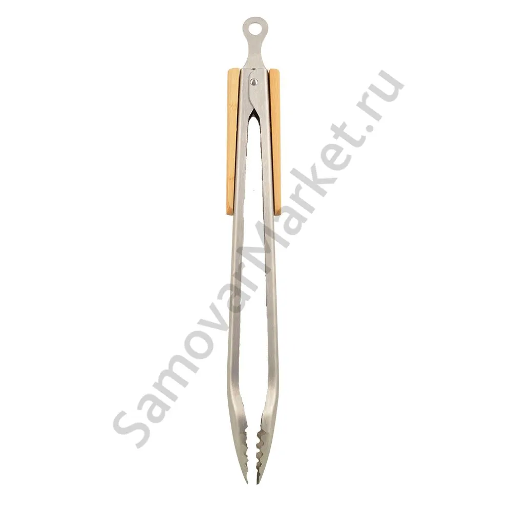Щипцы для углей широкие с деревянной ручкой, длина 420 мм Щипцы для углей широкие с деревянной ручкой, длина 420 мм