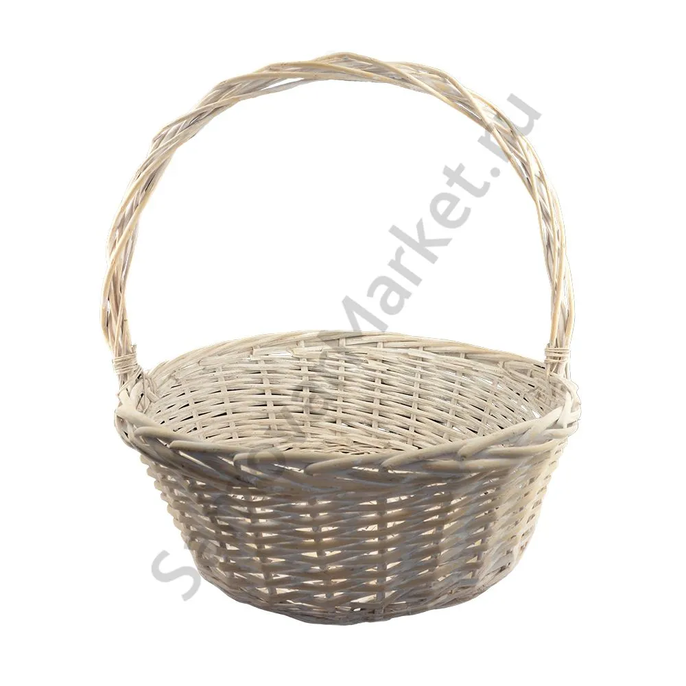 Корзина белая круглая, диаметр 47 см Корзина белая круглая, диаметр 47 см